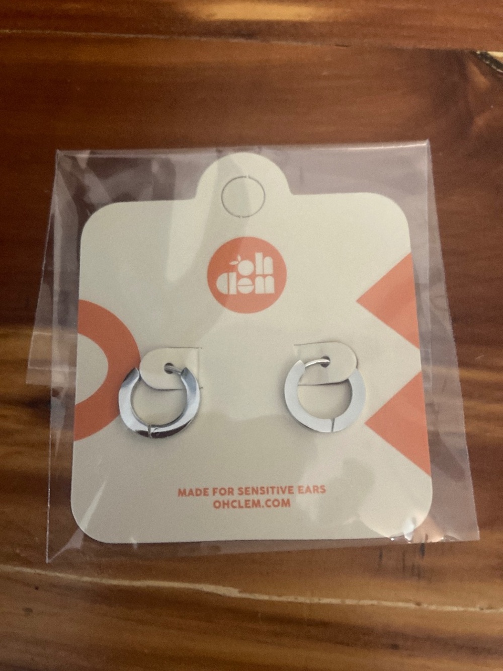 NEW Oh Clem O.G. Smooth Huggie Hoop Earrings - Silver